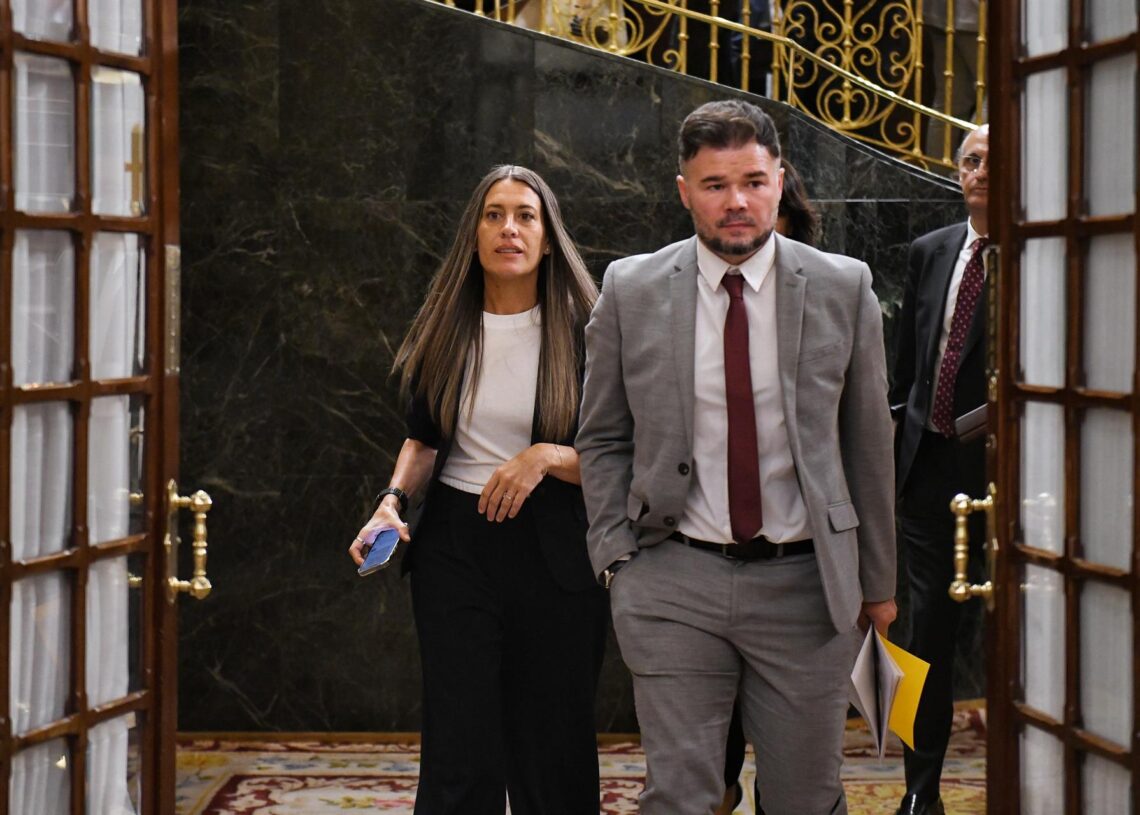 Archivo - El portavoz de ERC en el Congreso, Gabriel Rufián, y la portavoz de Junts en el Congreso, Miriam NoguerasFernando Sánchez - Europa Press - Archivo