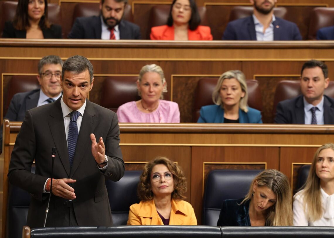 El presidente del Gobierno, Pedro Sánchez, durante una sesión de control al Gobierno, en el Congreso en una imagen de archivoMarta Fernández - Europa Press