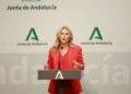 La consejera de Economía, Hacienda, Fondos Europeos y Diálogo Social de la Junta de Andalucía y portavoz del Gobierno, Carolina España, interviene en la rueda de prensa posterior al Consejo de Gobierno. A 22 de octubre de 2025, en Sevilla (Andalucía, EspaRocío Ruz - Europa Press