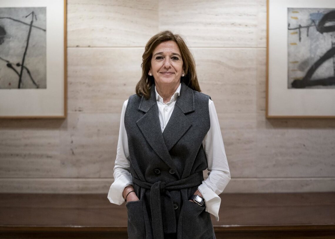Archivo - La presidenta de UNESPA, Mirenchu del Valle Schaan, en una entrevista para Europa Press, a 2 de febrero de 2024, en Madrid (España).  A. Pérez Meca - Europa Press - Archivo