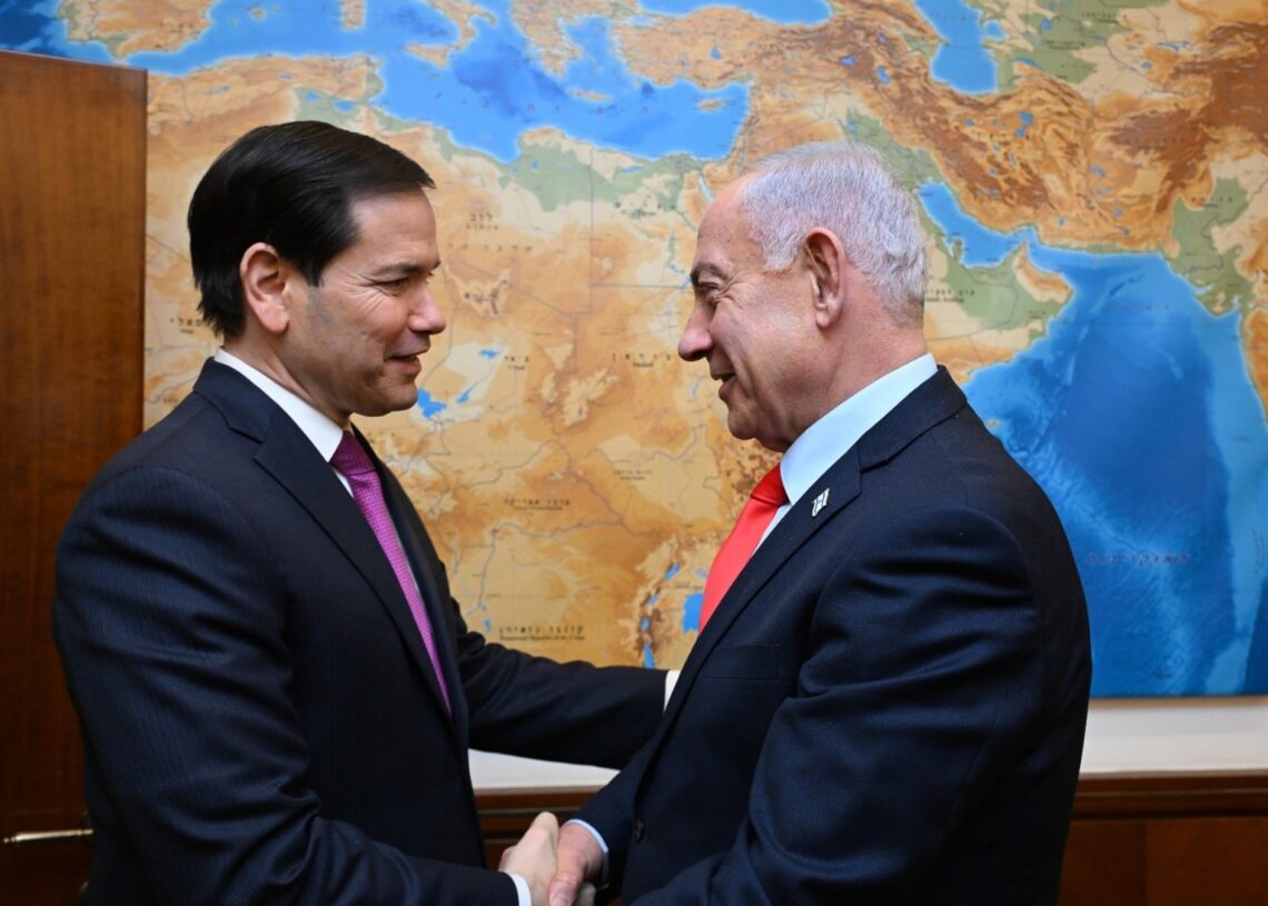 El primer ministro de Israel, Benjamin Netanyahu, recibe al secretario de Estado de Estados Unidos, Marco RubioHAIM ZACH (GPO)