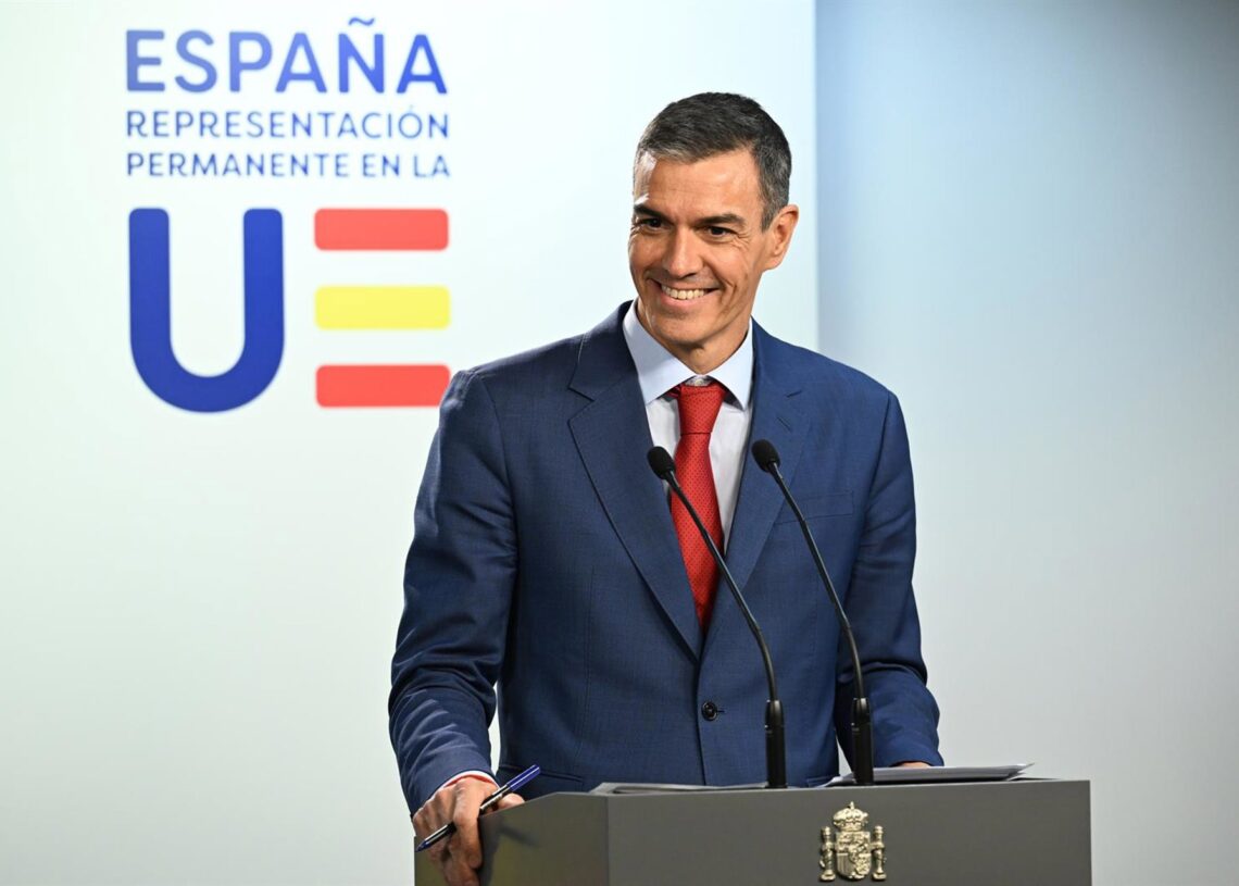 El presidente del Gobierno, Pedro Sánchez, en rueda de prensa en BruselasBORJA PUIG DE LA BELLACASA