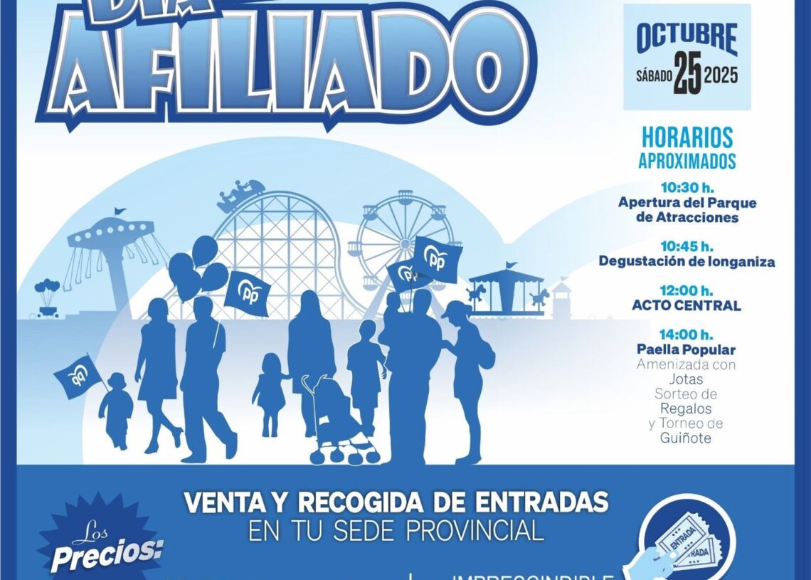 Cartel del Día del Afiliado del PP Aragón 2025.PP.