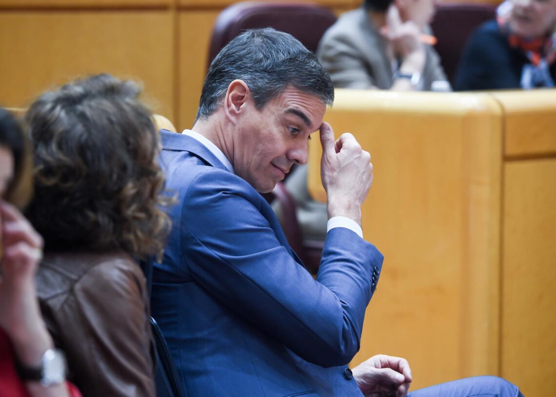 Archivo - El presidente del Gobierno, Pedro Sánchez, durante una sesión de control al Gobierno, en el Senado, a 12 de marzo de 2024, en Madrid (España). Gustavo Valiente - Europa Press - Archivo