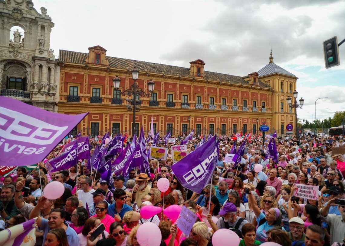 Imágenes de la concentración convocada por la asociación (Amama). A 26 de octubre de 2025 en Sevilla, Andalucía (España). Francisco J. Olmo - Europa Press