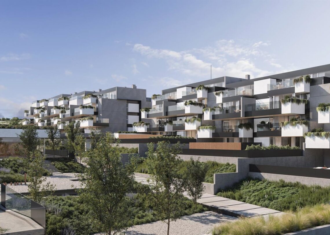 Imagen digital de cómo quedará el complejo La Solana, en Valdebebas (Madrid), cuando se complete su construcción.INVESCO