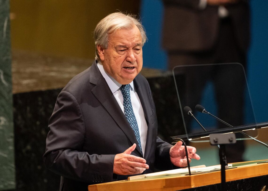 Archivo - El secretario general de Naciones Unidas, António Guterres, ante la 80º Asamblea General de la ONU en septiembre de 2025 (archivo)Europa Press/Contacto/Lev Radin - Archivo
