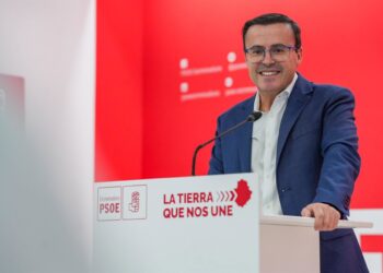 El secretario general del PSOE de Extremadura, Miguel Ángel Gallardo, en rueda de prensaPSOE DE EXTREMADURA