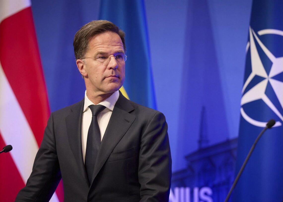 Archivo - El secretario general de la OTAN, Mark Rutte, en rueda de prensa desde Lituania.Ukrainian Presidential Press Off / DPA - Archivo