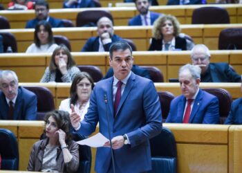 Archivo - El presidente del Gobierno, Pedro Sánchez, interviene durante una sesión de control al Gobierno, en el Senado, a 12 de marzo de 2024, en Madrid (España).Gustavo Valiente - Europa Press - Archivo