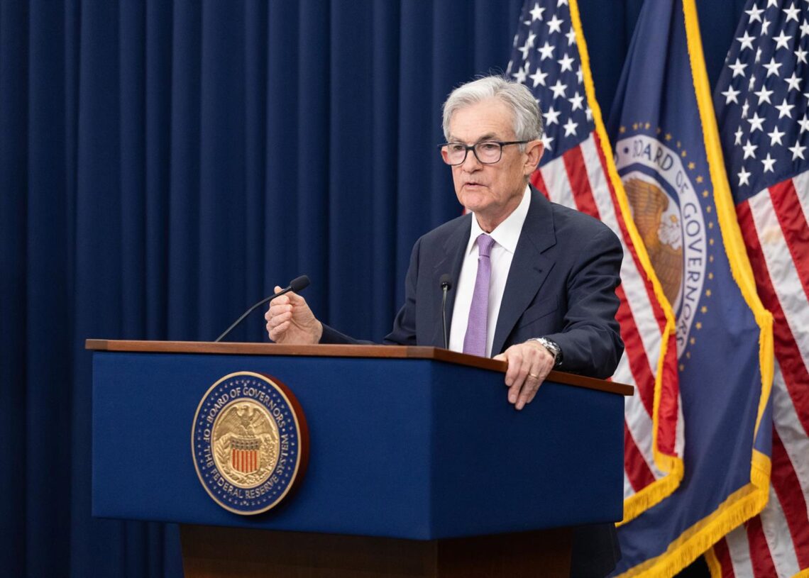 Archivo - El presidente de la Reserva Federal de Estados Unidos (Fed), Jerome Powell, durante una de las ruedas de prensa posteriores a las reuniones que fijan los tipos de interés.Hu Yousong / Xinhua News / ContactoPhoto - Archivo