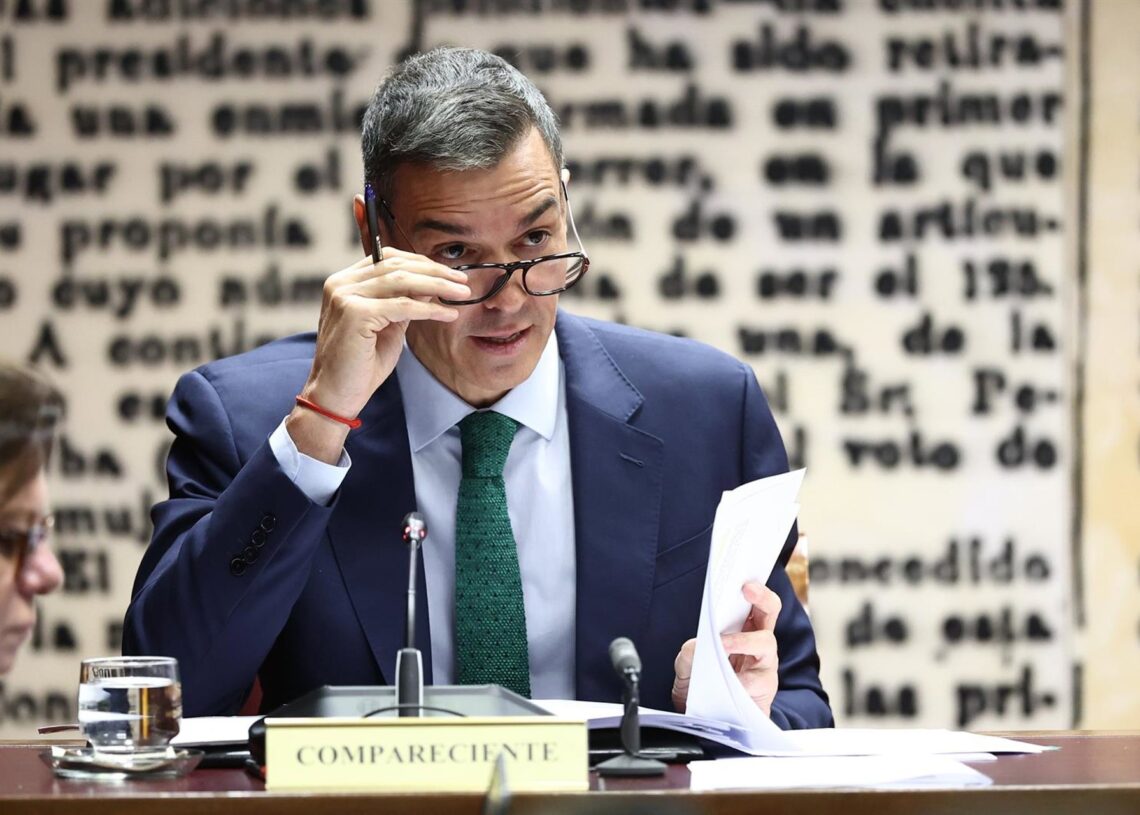El presidente del Gobierno, Pedro Sánchez, comparece ante la Comisión de Investigación sobre el 'caso Koldo'.Eduardo Parra - Europa Press