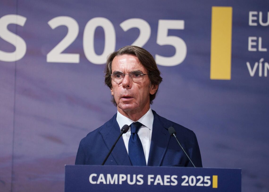 Archivo - El expresidente del Gobierno, José María Aznar, durante la clausura del Campus FAES, a 19 de septiembre de 2025, en Madrid (España). Matias Chiofalo - Europa Press - Archivo