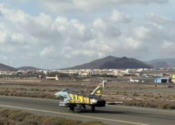 Una de las aeronaves militares que participó en las maniobras militares del ejercicio internacional Ocean Sky 2025.ENAIRE