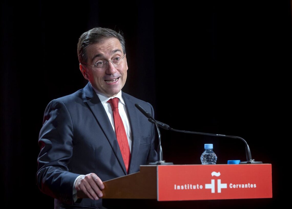 El ministro de Asuntos Exteriores, Cooperación y Unión Europea, José Manuel Albares, durante la presentación del Anuario del Instituto Cervantes 'El español en el mundo 2025’, en el Instituto Cervantes, a 28 de octubre de 2025, en Madrid (España). El AnuaAlberto Ortega - Europa Press