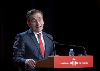El ministro de Asuntos Exteriores, Cooperación y Unión Europea, José Manuel Albares, durante la presentación del Anuario del Instituto Cervantes 'El español en el mundo 2025’, en el Instituto Cervantes, a 28 de octubre de 2025, en Madrid (España). El AnuaAlberto Ortega - Europa Press