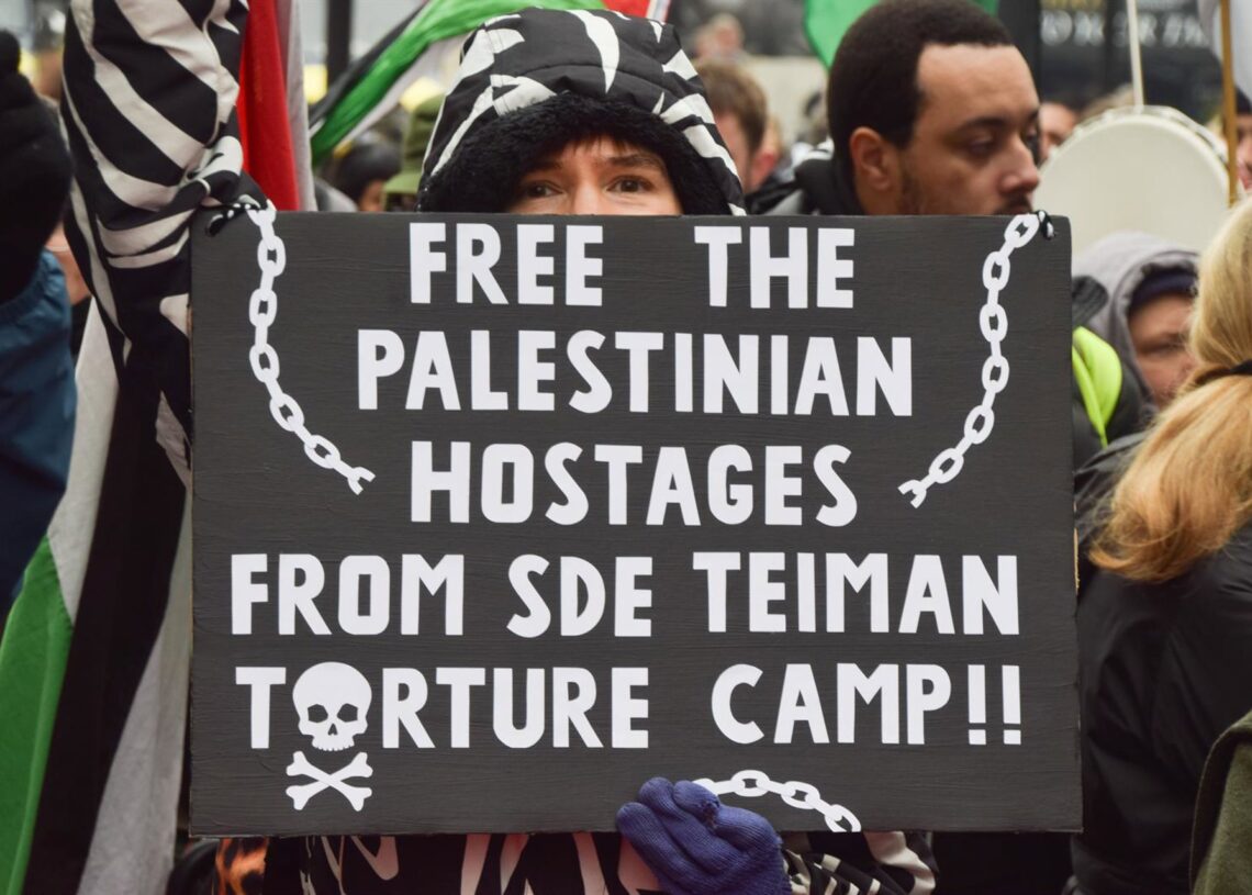 Archivo - Protestas en Reino Unido contra el maltrato a presos palestinos en Sde Teiman Europa Press/Contacto/Vuk Valcic - Archivo