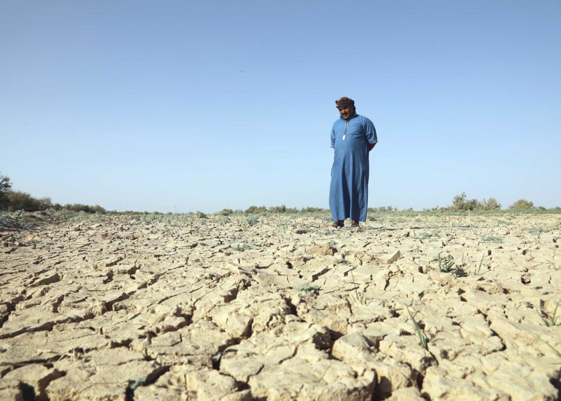 Archivo - Un granjero iraquí examina los devastadores efectos de la sequía en la provincia de Saladino Europa Press/Contacto/Khalil Dawood - Archivo