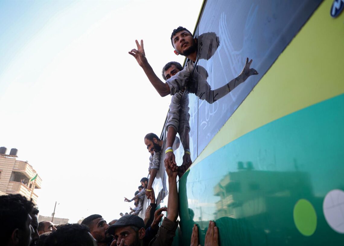 Imagen de archivo de liberación de presos palestinos en Gaza Europa Press/Contacto/Rizek Abdeljawad