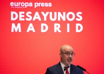 El Delegado del Gobierno en la Comunidad de Madrid, Francisco Martín Aguirre, durante un desayuno informativo organizado por Europa Press, en el Meeting Place, a 3 de noviembre de 2025, en Madrid (España).Fernando Sánchez - Europa Press
