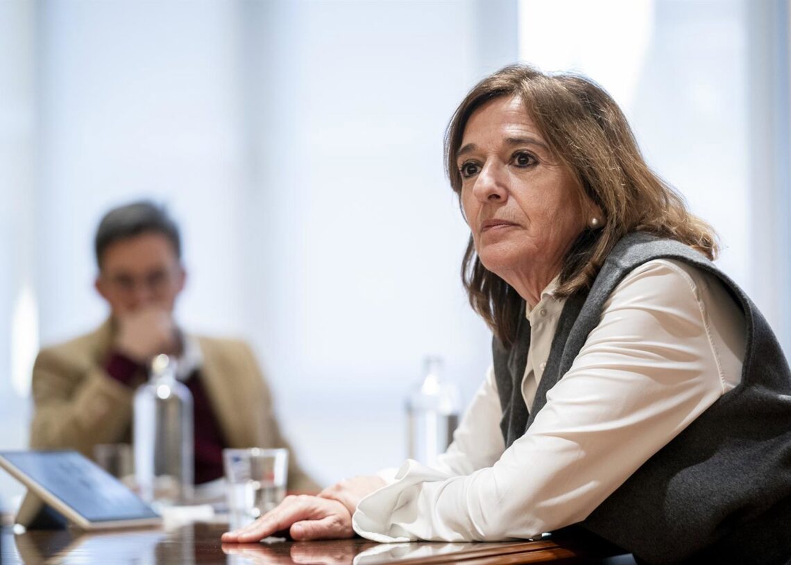 Archivo - La presidenta de UNESPA, Mirenchu del Valle Schaan, durante una entrevista para Europa Press, a 2 de febrero de 2024, en Madrid (España).A. Pérez Meca - Europa Press - Archivo