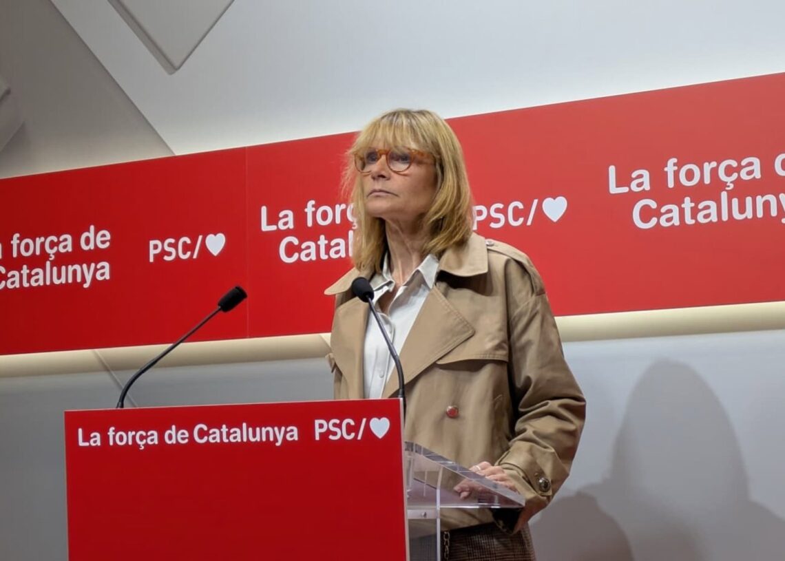 La viceprimera secretaria y portavoz del PSC, Lluïsa Moret, en rueda de prensaEUROPA PRESS