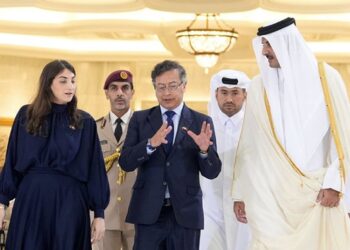 El presidente de Colombia, Gustavo Petro, durante su visita a QatarPRESIDENCIA DE COLOMBIA
