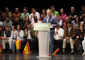 El presidente de Vox, Santiago Abascal, en un acto público en CáceresCARLOS CRIADO/ EUROPA PRESS