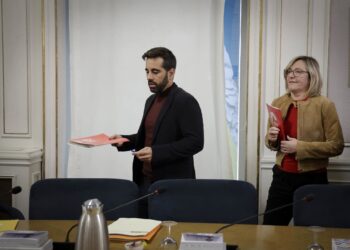 El síndic del PSPV en Les Corts, José Muñoz, este martes en la junta de síndicsJosé Cuéllar/Corts Valencianes