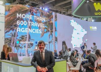 El CEO de W2M, Gabriel Subías, durante la feria WTM de Londres.W2M