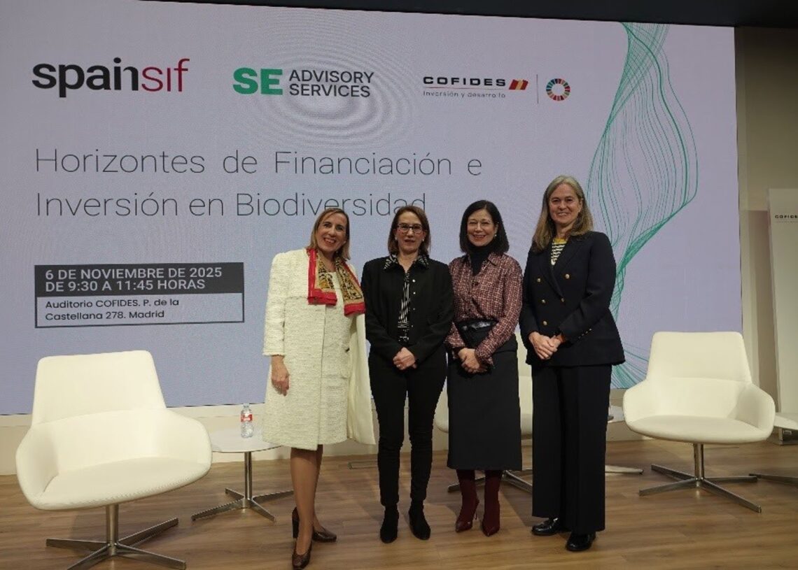 Raquel Espada (SE Advisory Services), Maria Jesus Rodriguez de Sancho (MITECO), Ángela Pérez (Cofides) y Patricia Gabeiras (SpainsiSE ADVISORY SERVICES / SPAINSIF