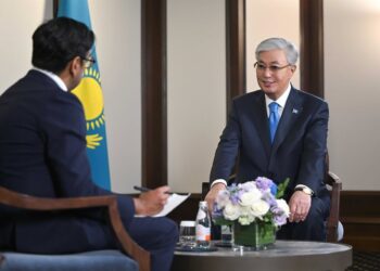 El presidente de Kazajistán, Kassym-Jomart Tokayev, durante una entrevista en la capital estadounidensePRESIDENCIA DE KAZAJISTÁN EN X