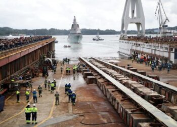 Archivo - Ceremonia de la botadura de la fragata F-111, en el astillero de Navantia, a 11 de septiembre de 2025, en Ferrol, A Coruña.Raúl Lomba - Europa Press - Archivo