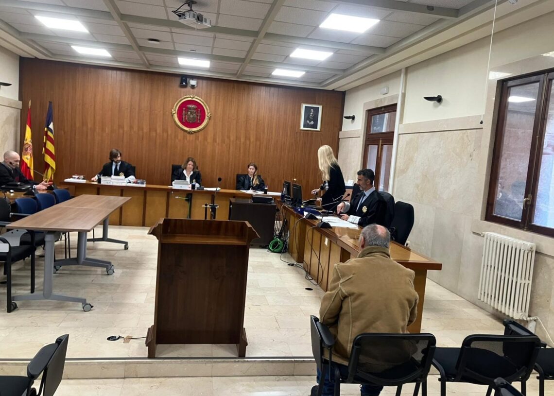 El acusado, de espaldas, este viernes en la Audiencia Provincial de Palma.EUROPA PRESS