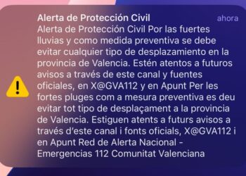 Archivo - Mensaje de ES-Alert del 29 de octubre de 2024EUROPA PRESS - Archivo