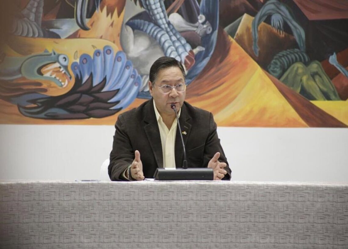 Archivo - Luis Arce, presidente de Bolivia, comparece ante los medios.AGENCIA BOLIVIANA DE INFORMACIÓN - Archivo