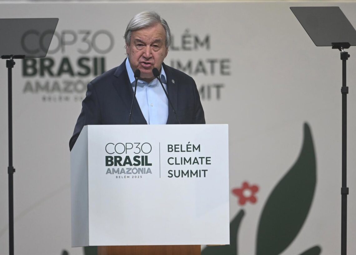 El secretario general de Naciones Unidas, António Guterres, en Belém (Brasil), donde se celebrará la conferencia sobre el cambio climático COP30Europa Press/Contacto/Lucio Tavora