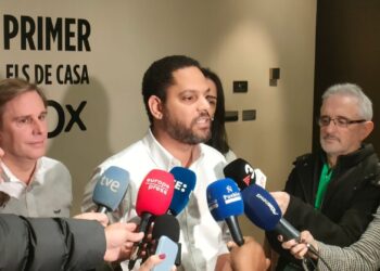 El secretario general de Vox y líder del partido en Catalunya, Ignacio Garriga, en declaraciones a los mediosEUROPA PRESS