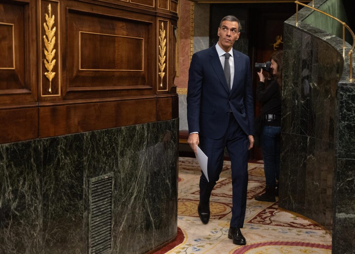 El presidente del Gobierno, Pedo Sánchez, en el hemiciclo del Congreso.Eduardo Parra - Europa Press