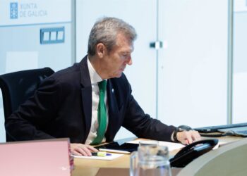 Rueda, durante la reunión del Consello.Xunta de Galicia