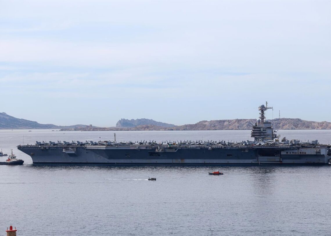 Archivo - Imagen de archivo del portaaviones estadounidense 'USS Gerald R. Ford'Europa Press/Contacto/Denis Thaust - Archivo