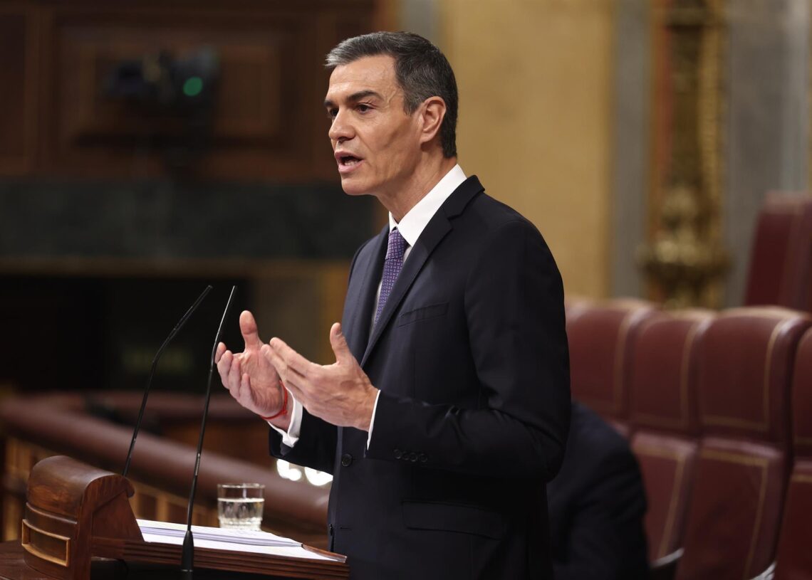 El presidente del Gobierno, Pedro Sánchez, interviene en el Peno del Congreso Eduardo Parra - Europa Press