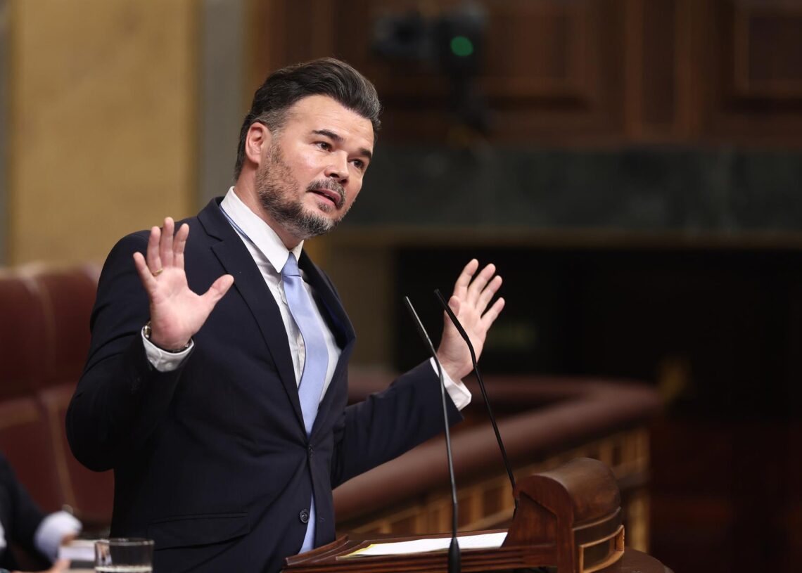 El portavoz de ERC en el Congreso, Gabriel Rufián, durante una sesión de control al Gobierno, en el Congreso de los Diputados, a 12 de noviembre de 2025, en Madrid (España). Eduardo Parra - Europa Press