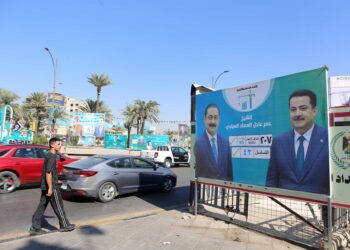 Un cartel electoral en las calles de Bagdad, IrakEuropa Press/Contacto/Khalil Dawood