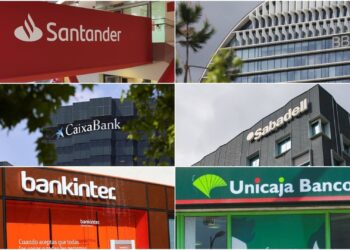 Archivo - Logos de Banco Santander, BBVA, CaixaBank, Banco Sabadell, Bankinter y Unicaja BancoENTIDADES BANCARIAS, EUROPA PRESS - Archivo