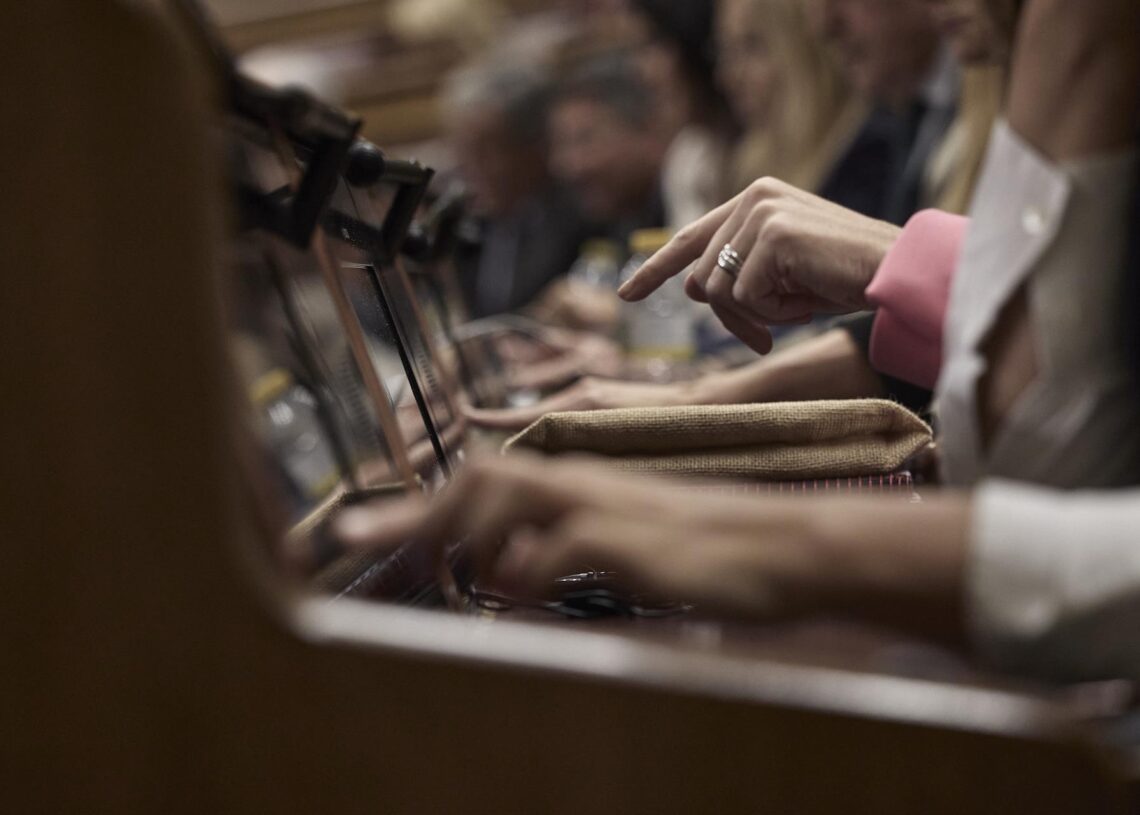 Varios diputados emiten su voto durante una sesión plenaria en el CongresoJesús Hellín - Europa Press