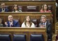 Archivo - (I-D) El secretario General del Partido Popular, Miguel Tellado; la portavoz del PP en el Congreso, Ester Muñoz; y le presidente del Partido Popular, Alberto Núñez Feijóo; durante una sesión plenaria, en el Congreso de los Diputados, a 7 de octuJesús Hellín - Europa Press - Archivo