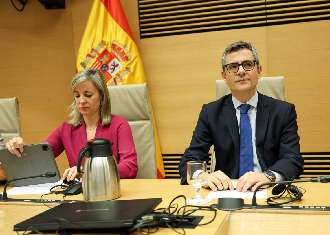 El ministro de la Presidencia, Justicia y Relaciones con las Cortes, Félix Bolaños, comparece ante la Comisión de Justicia, en el Congreso de los Diputados, a 14 de noviembre de 2025, en Madrid (España).Marta Fernández - Europa Press