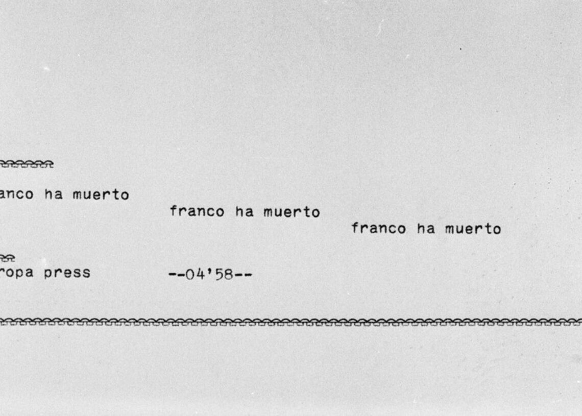El histórico teletipo que Europa Press distribuyó a sus abonados a las 04.58 del 20 de noviembre de 1975EUROPA PRESS