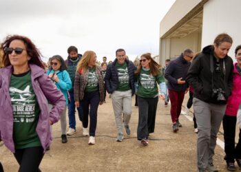 El candidato socialista a la Presidencia de la Junta de Extremadura, Miguel Ángel Gallardo, participa en la caminata por la ELAPSOE DE EXTREMADURA